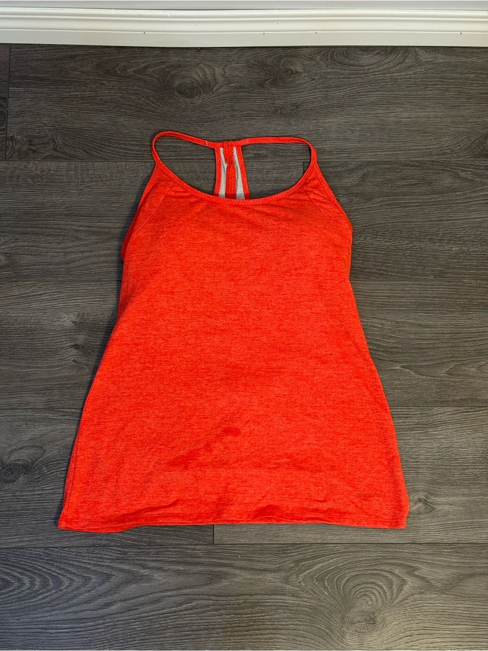 Patagonia Women’s Active Tank Top Orange Heather Built-In Bra Size Large
